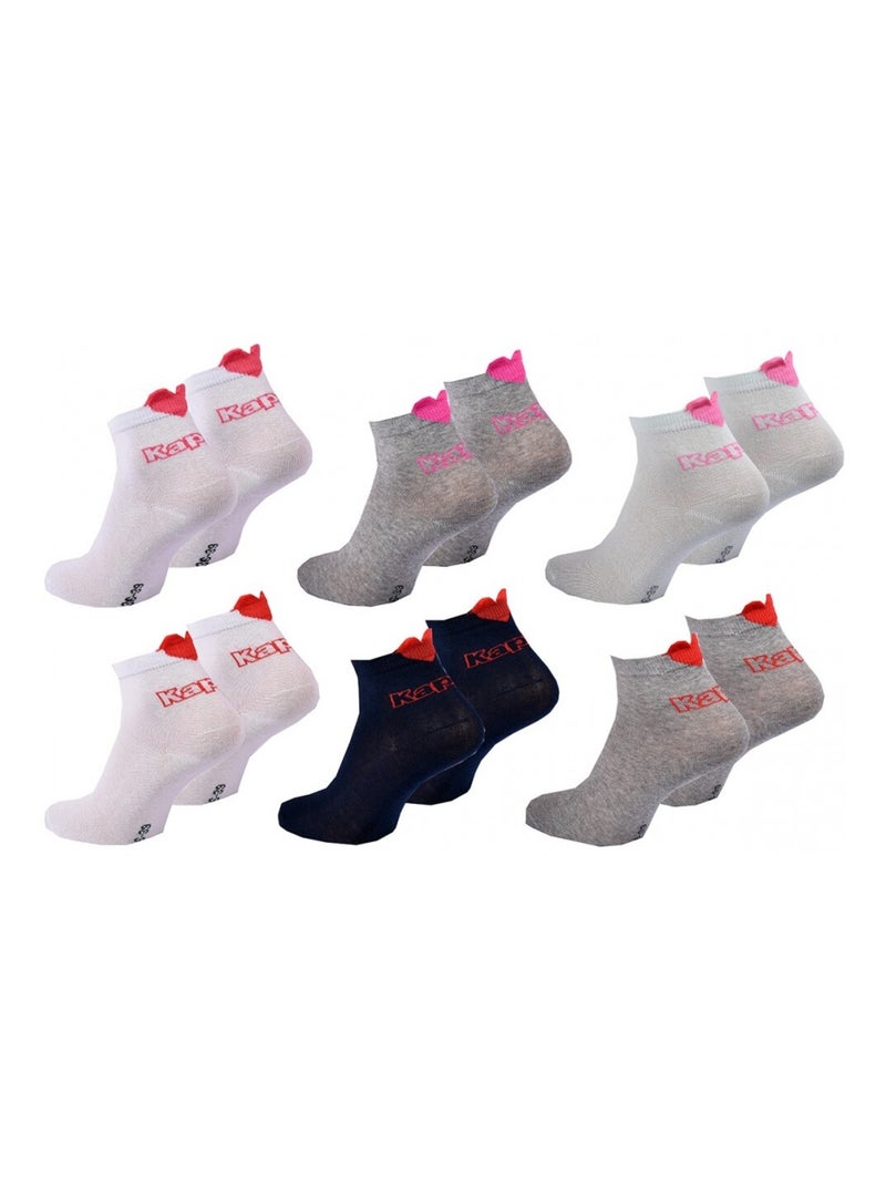 Calzini Bambina VILLE KAPPA - Confezione da 6 Grigio bianco nero - Kiabi