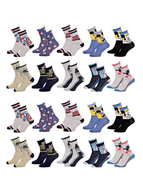 Calzini bambino DISNEY in Cotone - Confezione da 20 - Kiabi
