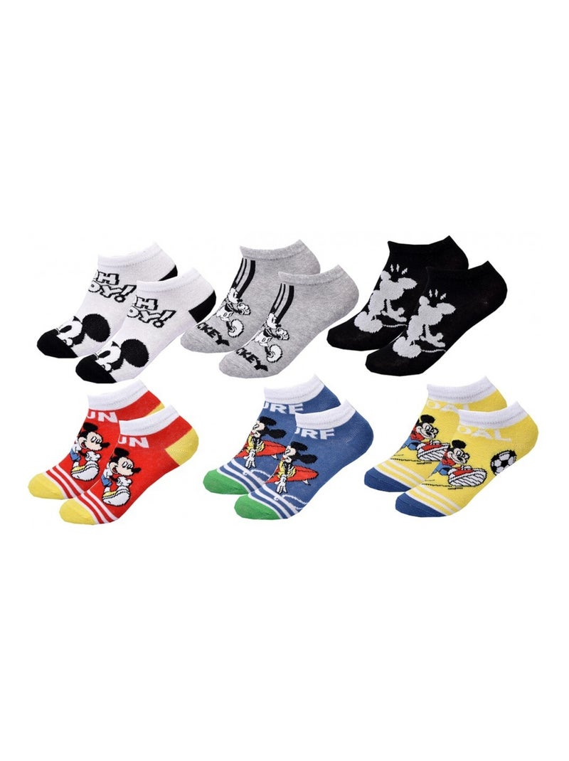 Calzini Bambino DISNEY MICKEY MOUSE - Confezione da 6 Bianco Multicolore Grigio - Kiabi