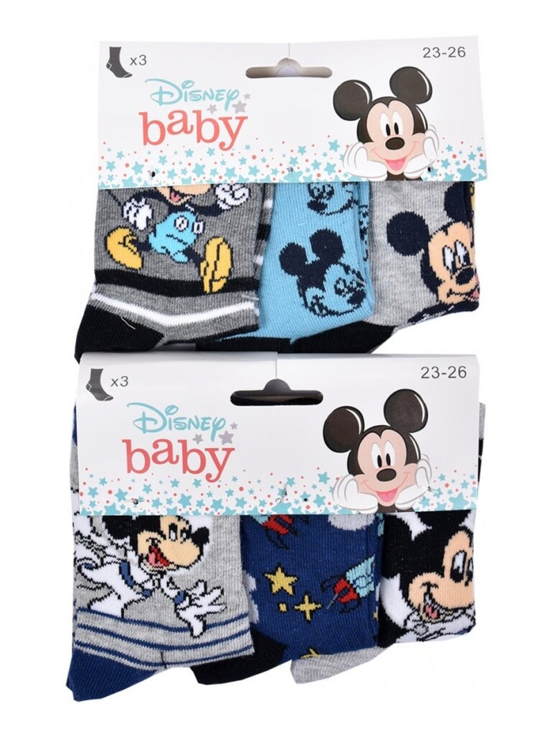 Calzini Bambino DISNEY MICKEY MOUSE - Confezione da 6 Grigio blu cielo blu - Kiabi