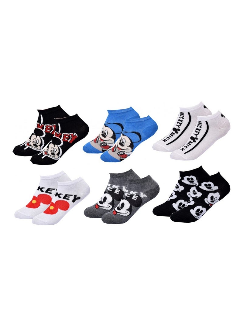Calzini Bambino DISNEY MICKEY MOUSE - Confezione da 6 Nero Grigio Bianco Blu - Kiabi