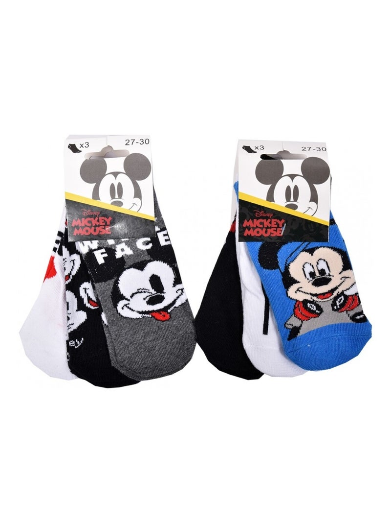 Calzini Bambino DISNEY MICKEY MOUSE - Confezione da 6 Nero Grigio Bianco Blu - Kiabi