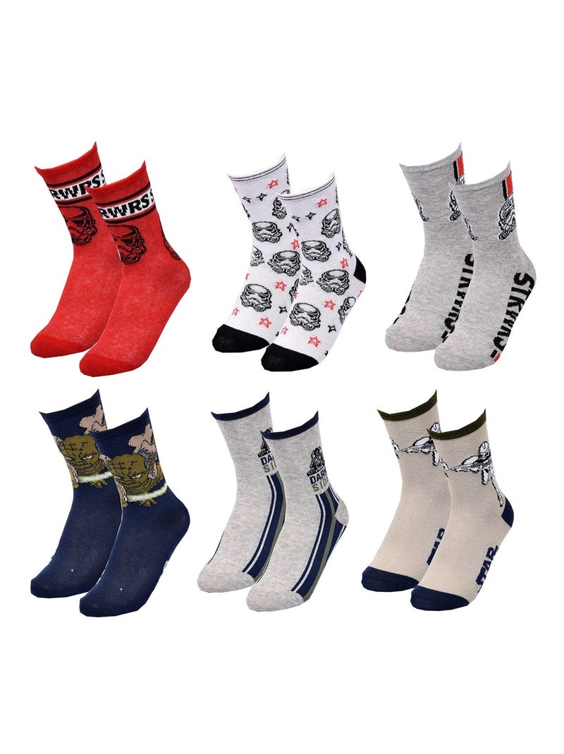 Calzini Bambino DISNEY STAR WARS - Confezione da 6 Paia Bianco Rosso Blu - Kiabi