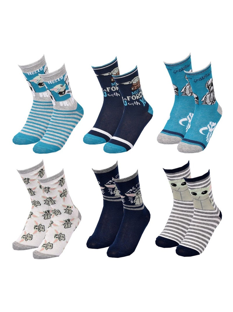 Calzini Bambino DISNEY STAR WARS - Confezione da 6 Paia Blu Verde Grigio - Kiabi