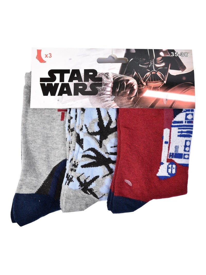Calzini Bambino DISNEY STAR WARS - Confezione da 6 Paia Grigio bordeaux Nero - Kiabi