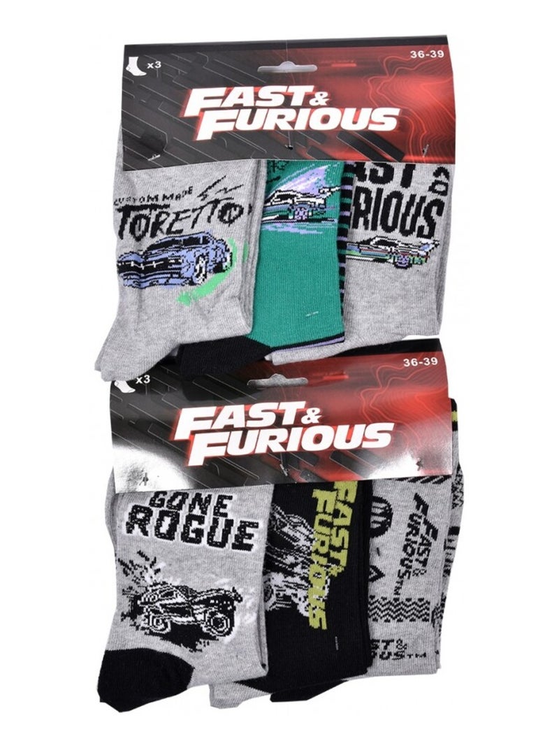 Calzini Bambino FAST AND FURIOUS - Confezione da 6 Grigio nero grigio - Kiabi