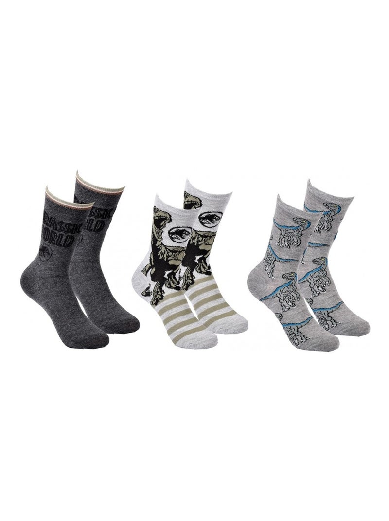 Calzini Bambino JURASSIC WORLD - Confezione da 3 Grigio giallo grigio - Kiabi