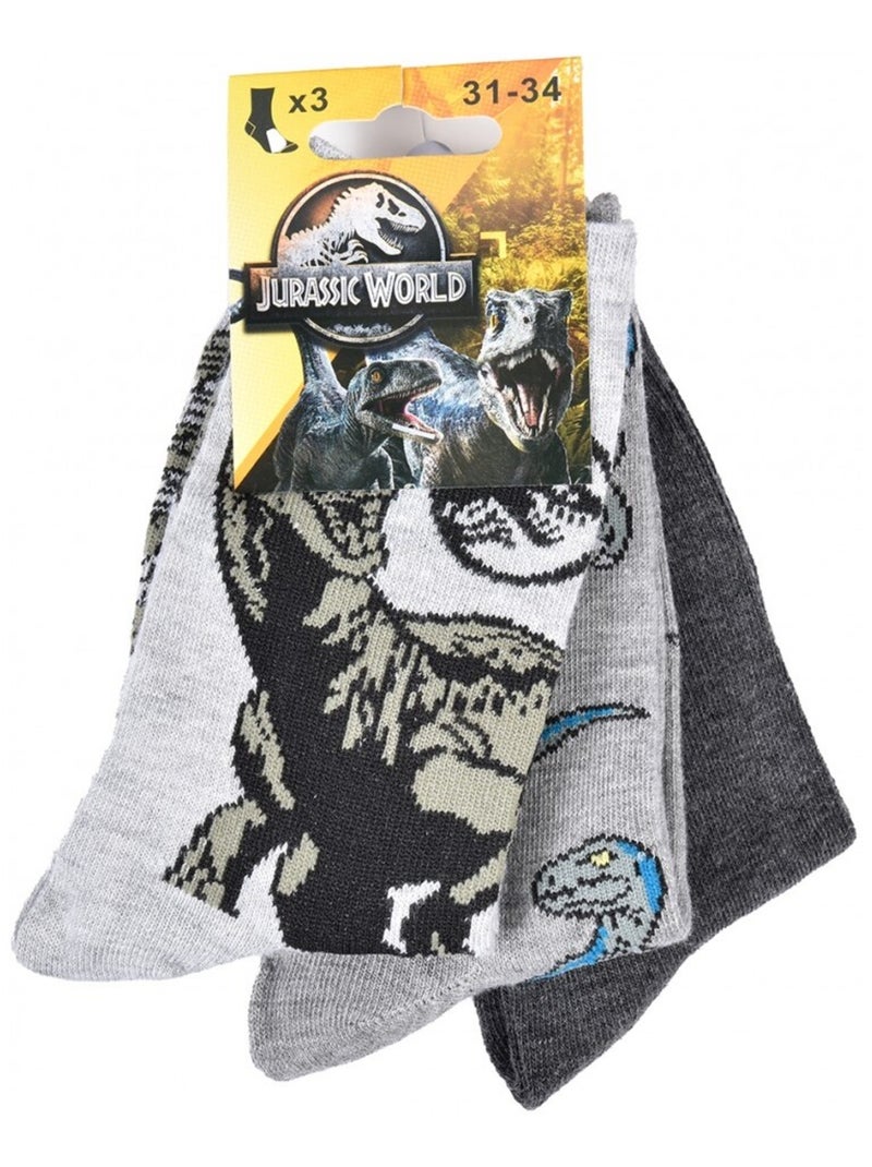Calzini Bambino JURASSIC WORLD - Confezione da 3 Grigio giallo grigio - Kiabi