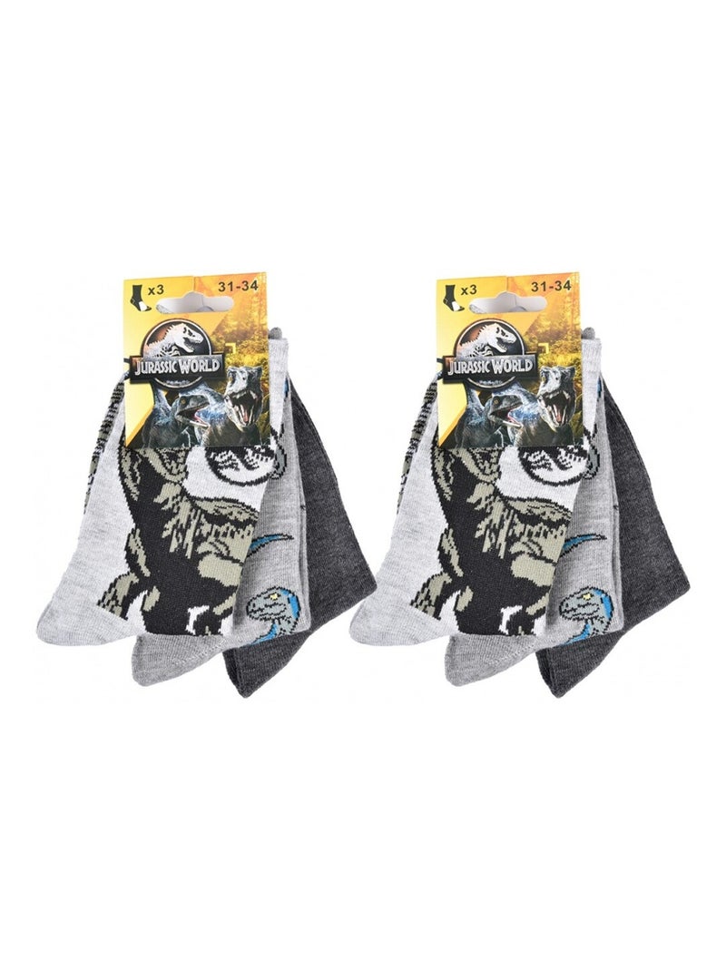 Calzini Bambino JURASSIC WORLD - Confezione da 6 Grigio giallo grigio - Kiabi