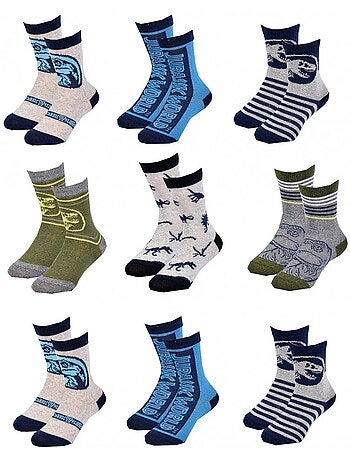 Calzini Bambino JURASSIC WORLD fantasia - Assortimento modelli secondo arrivi - Confezione da 9