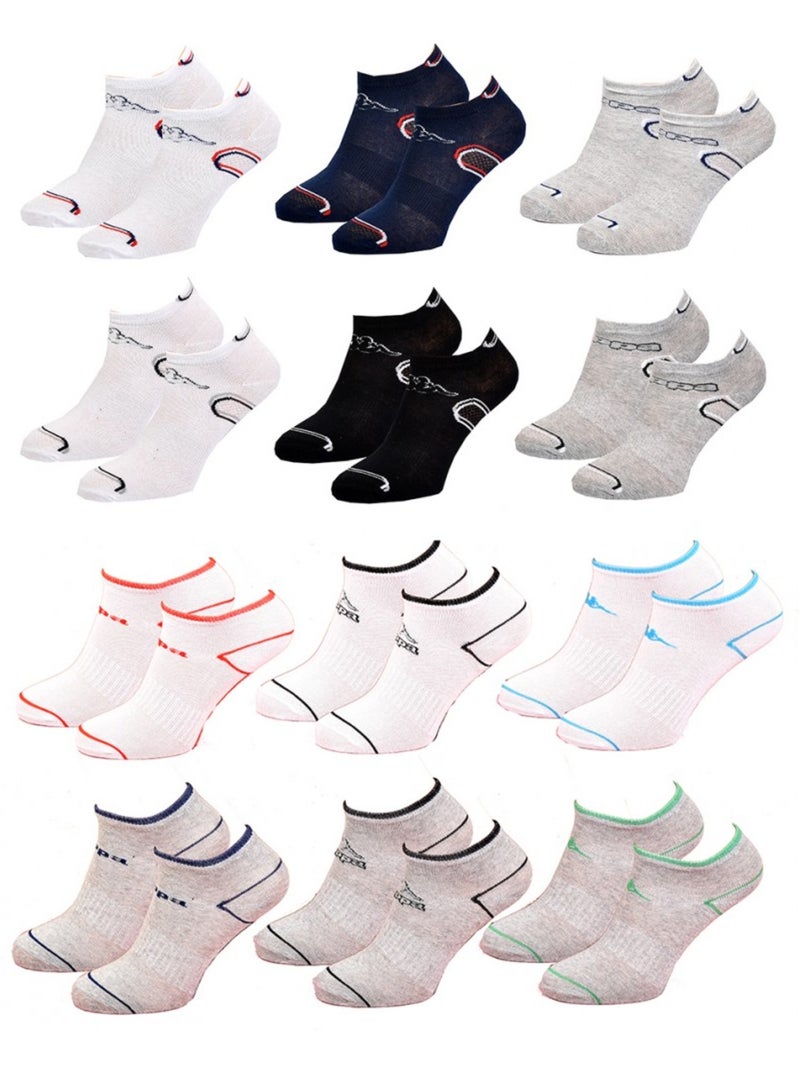 Calzini Bambino KAPPA Corti in Cotone Maggioritario - Confezione da 12 Multicolore - Kiabi