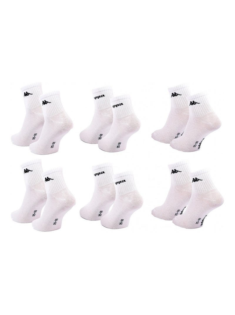 Calzini Bambino KAPPA QUARTER - Confezione da 6 Bianco - Kiabi