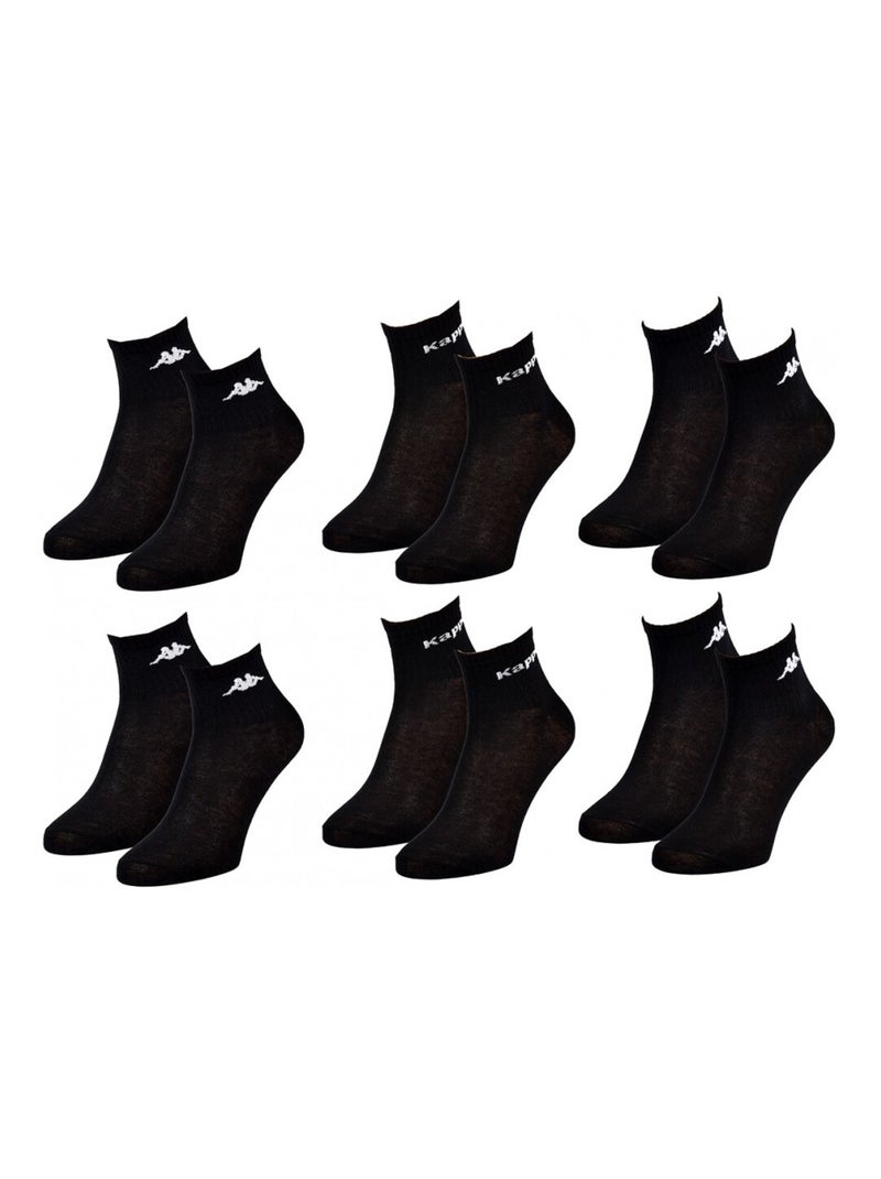 Calzini Bambino KAPPA QUARTER - Confezione da 6 Nero - Kiabi