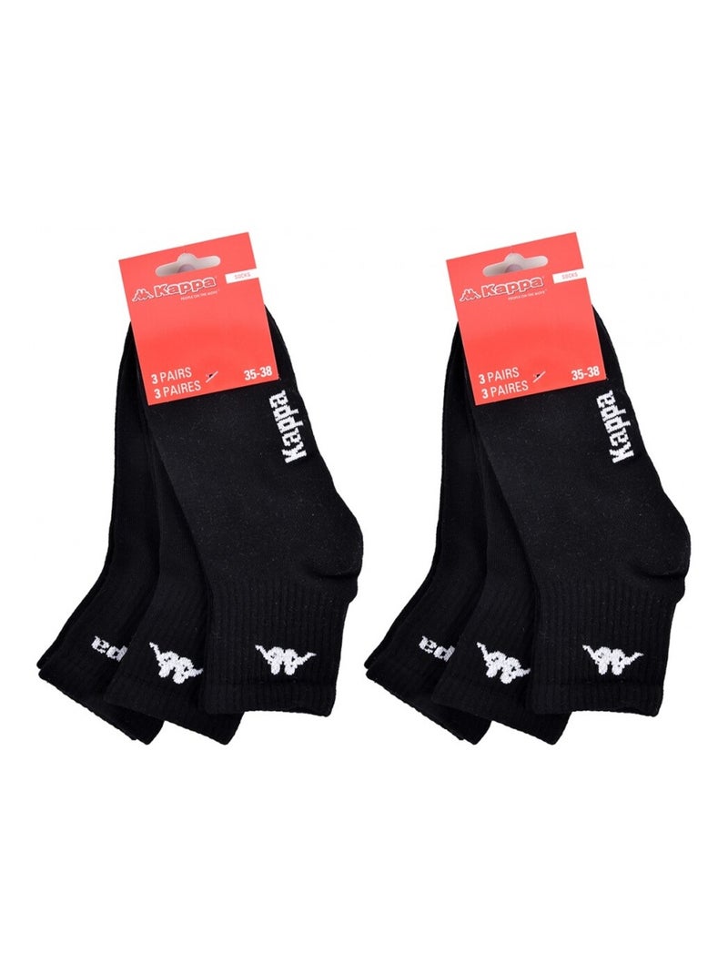 Calzini Bambino KAPPA QUARTER - Confezione da 6 Nero - Kiabi