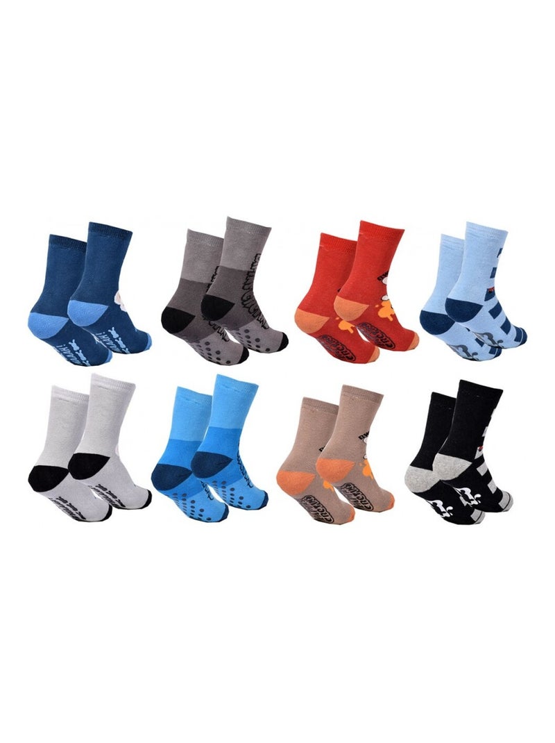 Calzini Bambino LAPINS CRETINS ABS Antiscivolo - Confezione da 8 Nero Multicolore Grigio - Kiabi