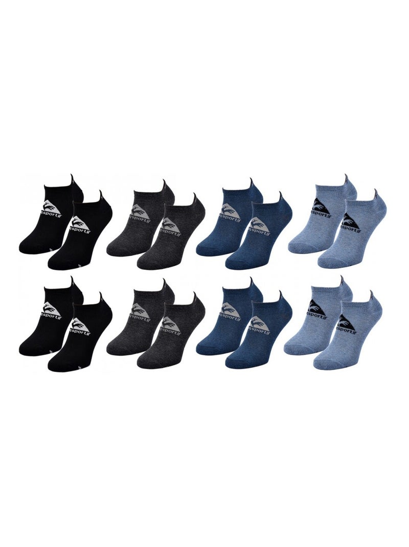 Calzini Bambino LE COQ SPORTIF - Confezione da 8 Nero Grigio chiaro Blu - Kiabi