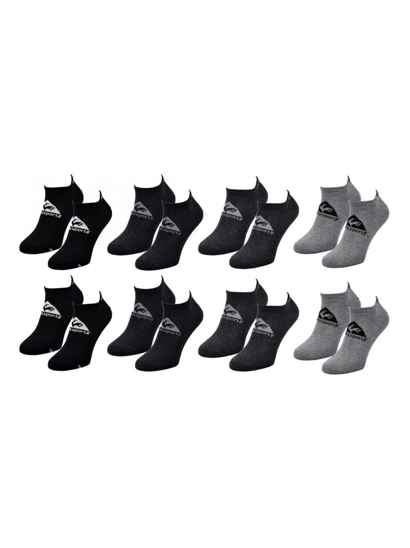Calzini Bambino LE COQ SPORTIF - Confezione da 8 Nero Grigio Grigio - Kiabi