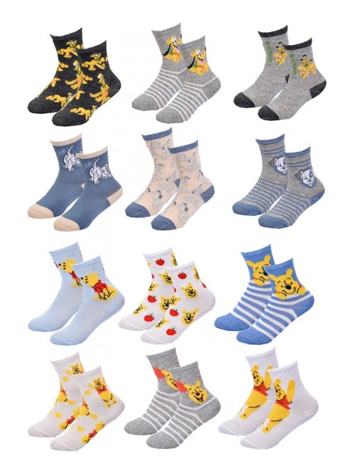 Calzini Bambino Licenza CONFEZIONE 12 PAIA WINNIE L'ORSO - Kiabi Calzini Bambino Licenza CONFEZIONE 12 PAIA WINNIE L'ORSO - Kiabi