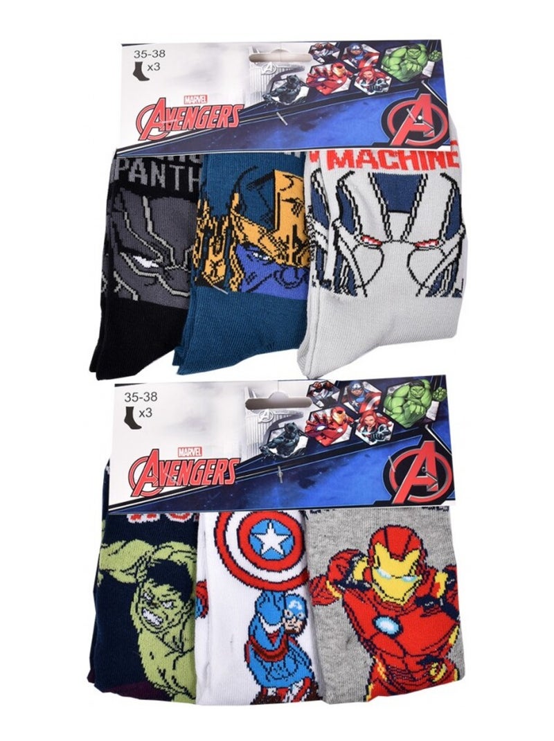 Calzini Bambino Licenza CONFEZIONE DA 12 PAIA AVENGERS Nero Multicolore Blu - Kiabi