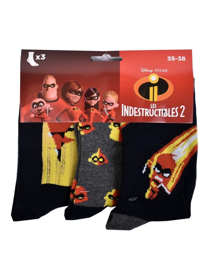 Calzini Bambino Licenza CONFEZIONE DA 12 PAIA GLI INCREDIBILI Nero Rosso Grigio - Kiabi