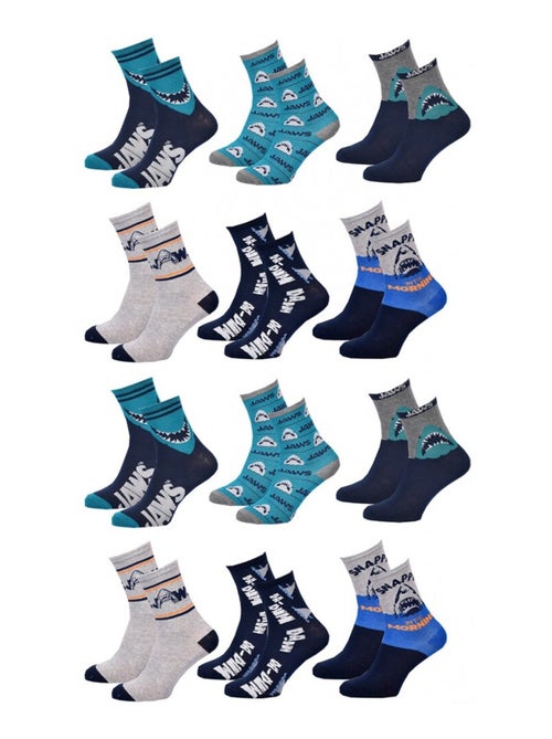 Calzini Bambino Licenza CONFEZIONE DA 12 PAIA I DENTI DELLO SQUALO - Kiabi