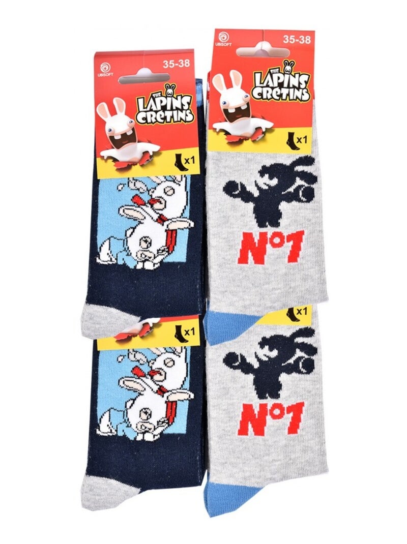 Calzini Bambino Licenza CONFEZIONE DA 12 PAIA RABBIDS Blu grigio antracite Blu - Kiabi