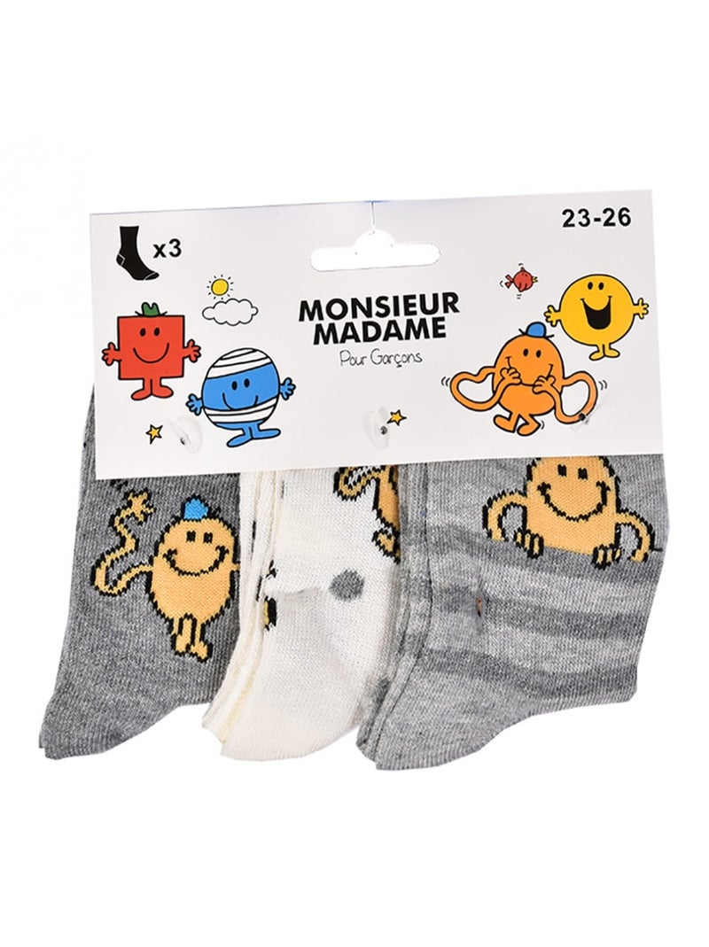 Calzini Bambino Licenza CONFEZIONE DA 3 PAIA Bianco Giallo Grigio - Kiabi