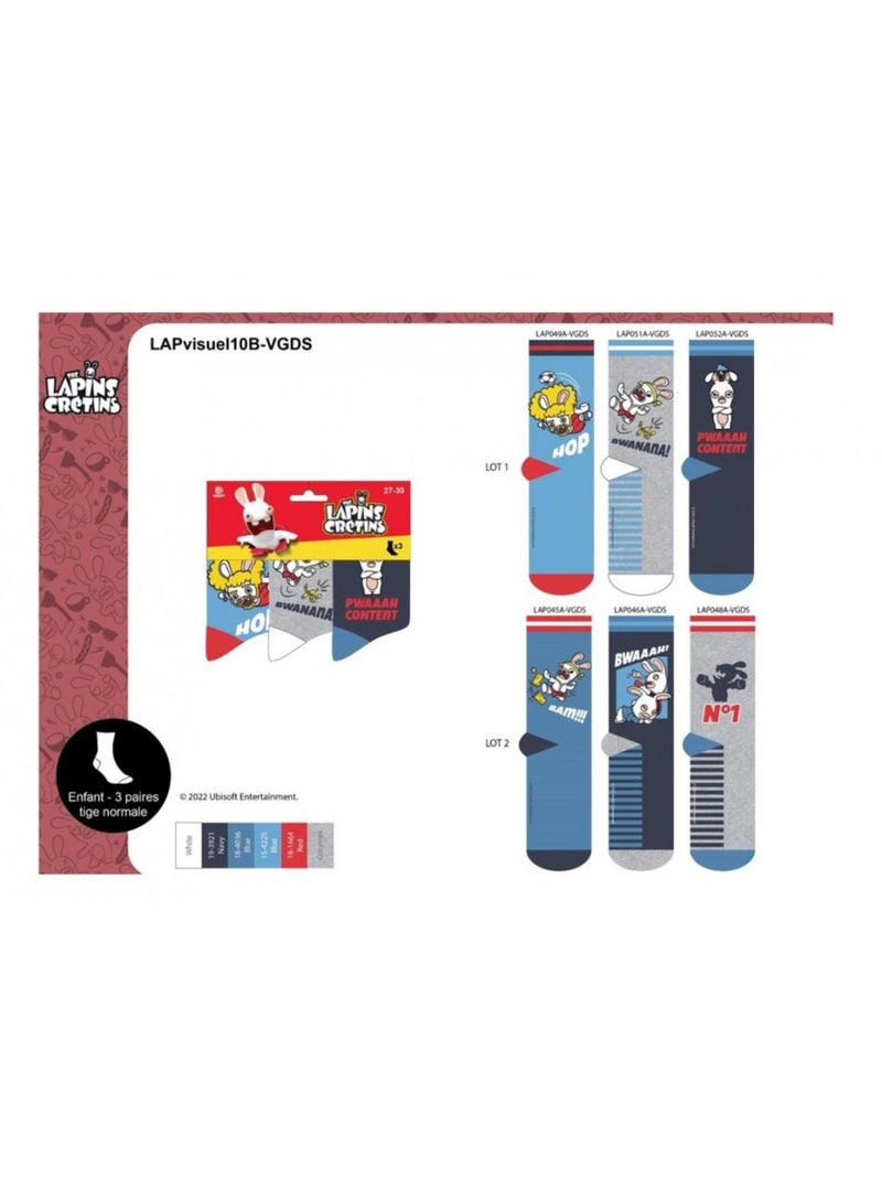 Calzini Bambino Licenza CONFEZIONE DA 3 PAIA Blu Blu cielo Bianco - Kiabi