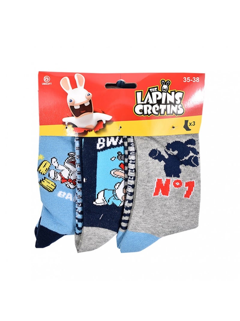 Calzini Bambino Licenza CONFEZIONE DA 3 PAIA Nero Blu cielo - Kiabi