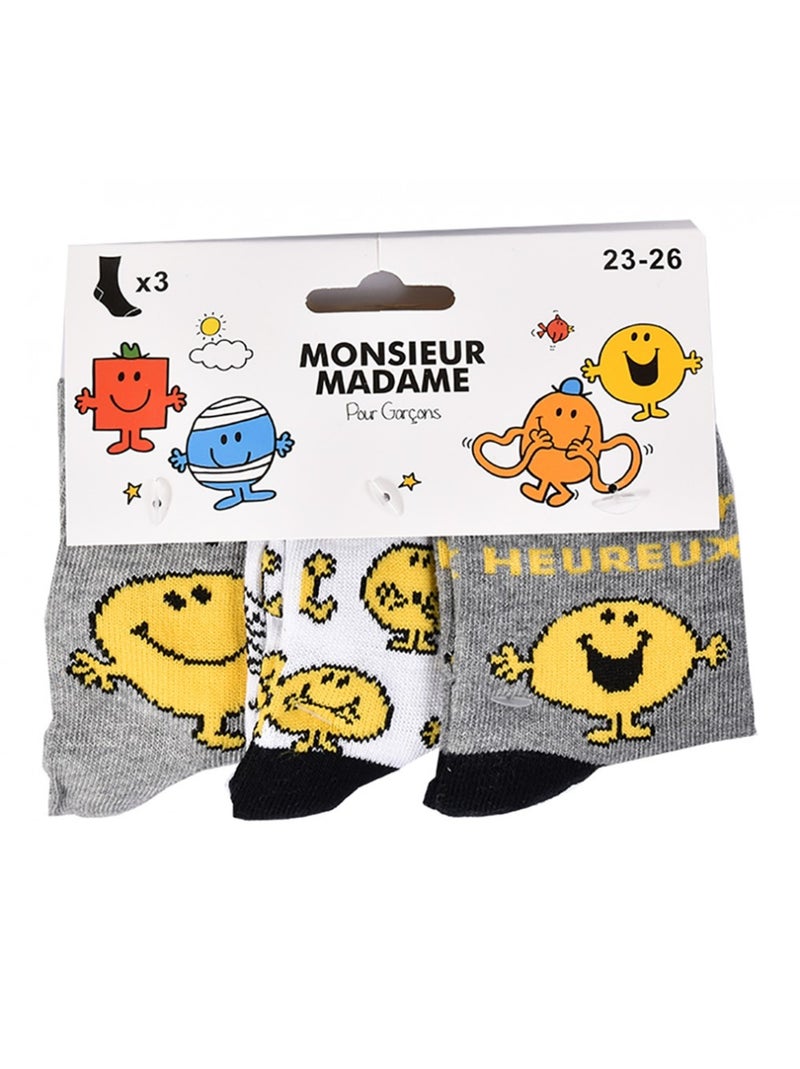 Calzini Bambino Licenza CONFEZIONE DA 3 PAIA Nero Giallo Grigio - Kiabi