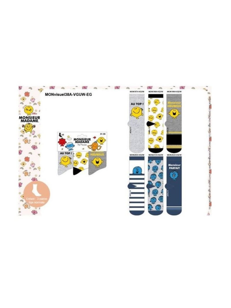 Calzini Bambino Licenza CONFEZIONE DA 3 PAIA Nero Giallo Grigio - Kiabi