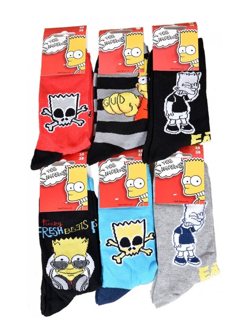 Calzini Bambino Licenza SIMPSONS fantasia - Confezione da 6 Multicolore - Kiabi