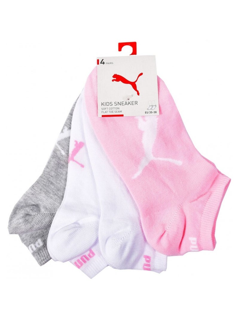 Calzini Bambino PUMA Fantasmini - Confezione da 4 Grigio rosa bianco - Kiabi