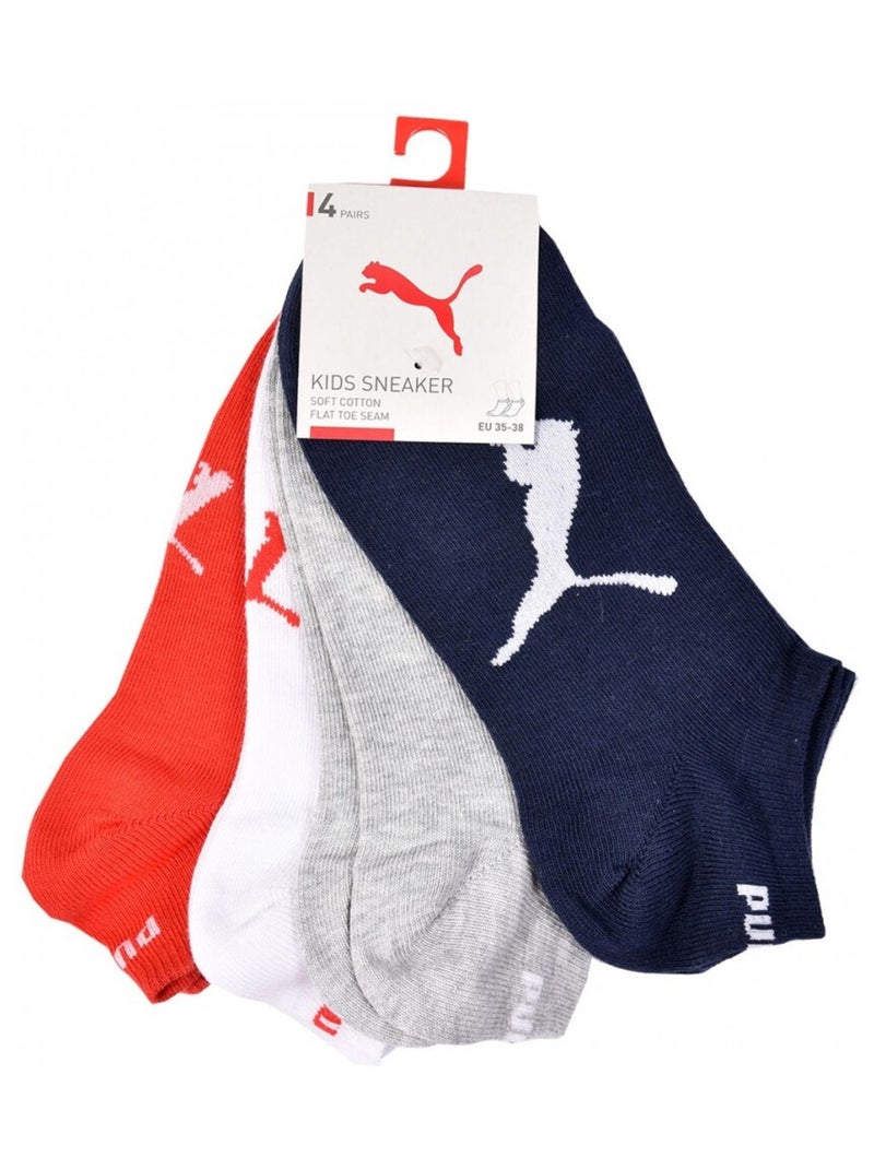 Calzini Bambino PUMA Fantasmini - Confezione da 4 Grigio rosso blu - Kiabi