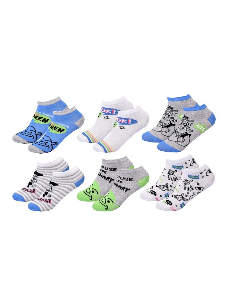 Calzini Bambino SHREK - Confezione da 6 Blu Bianco Grigio - Kiabi