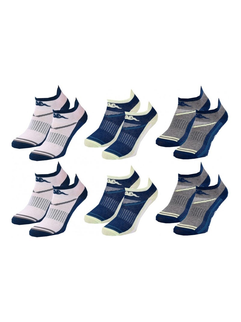 Calzini Bambino SNEAKER KAPPA - Confezione da 6 Bianco Multicolore Grigio - Kiabi