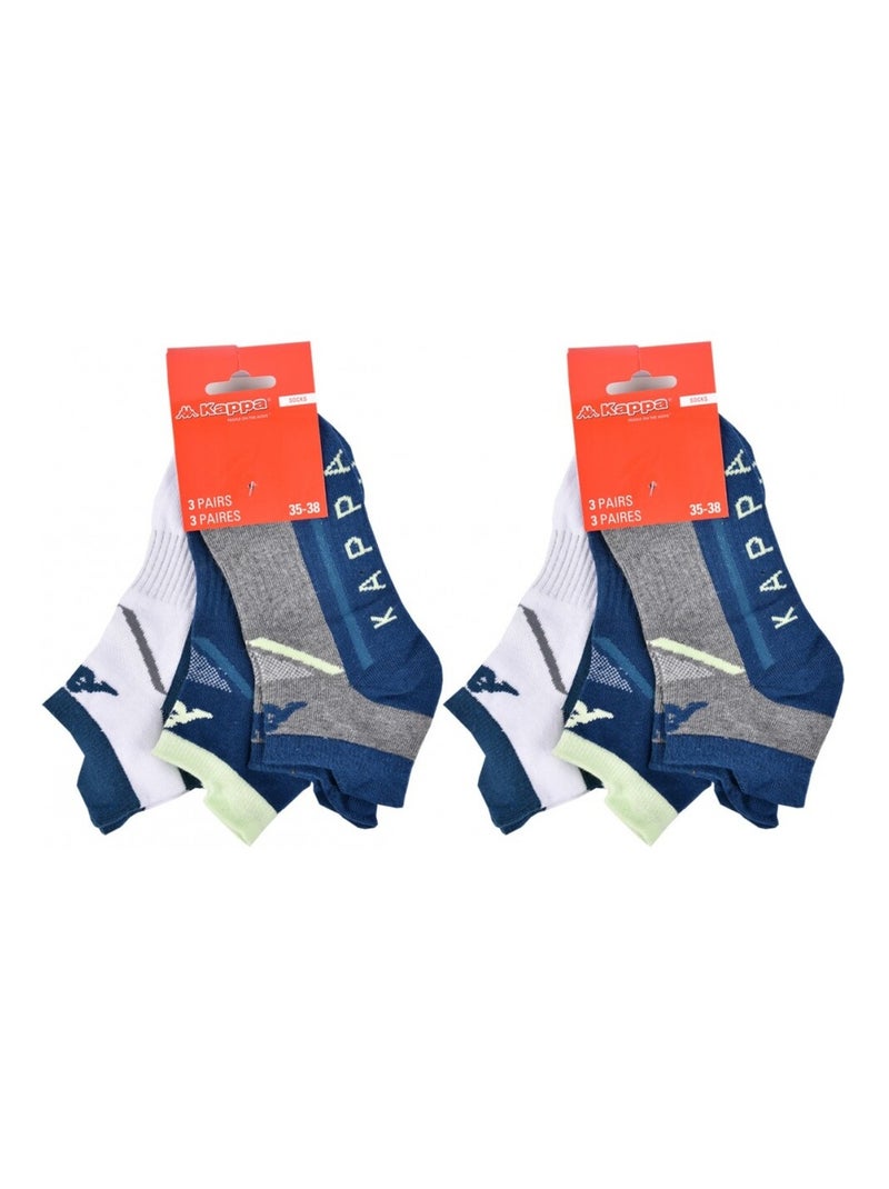 Calzini Bambino SNEAKER KAPPA - Confezione da 6 Bianco Multicolore Grigio - Kiabi