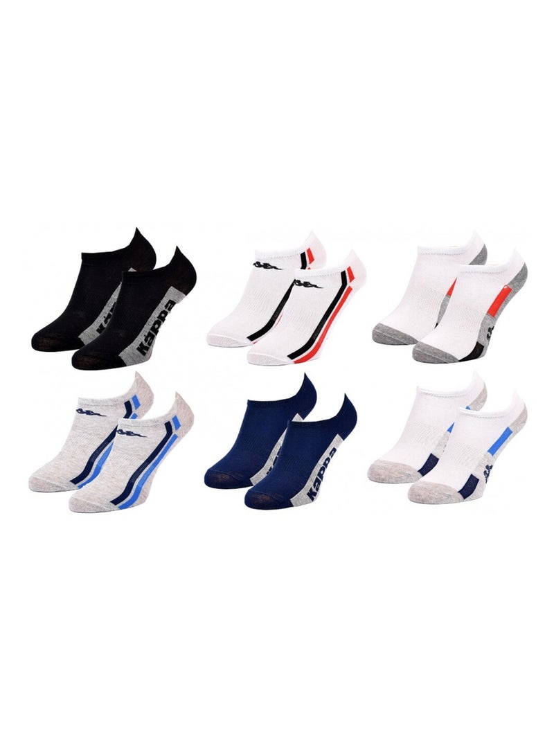 Calzini Bambino SNEAKER KAPPA - Confezione da 6 Nero Multicolore Bianco - Kiabi