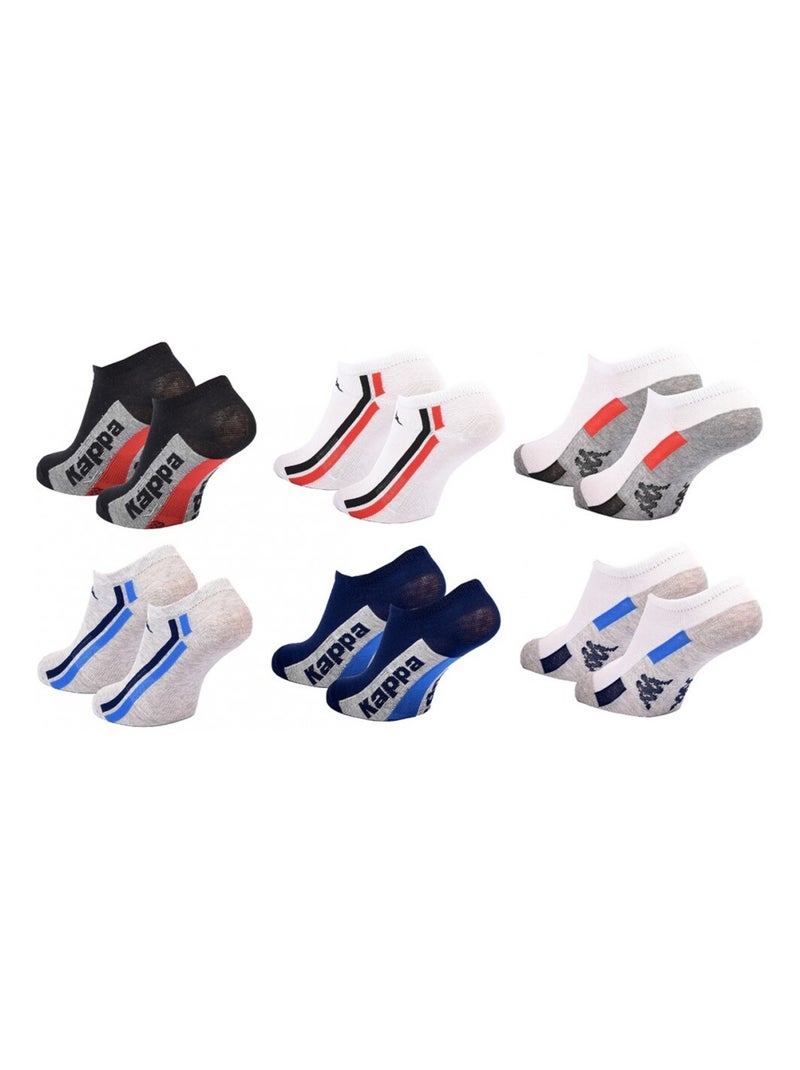 Calzini Bambino SNEAKER KAPPA - Confezione da 6 Nero Multicolore Bianco - Kiabi