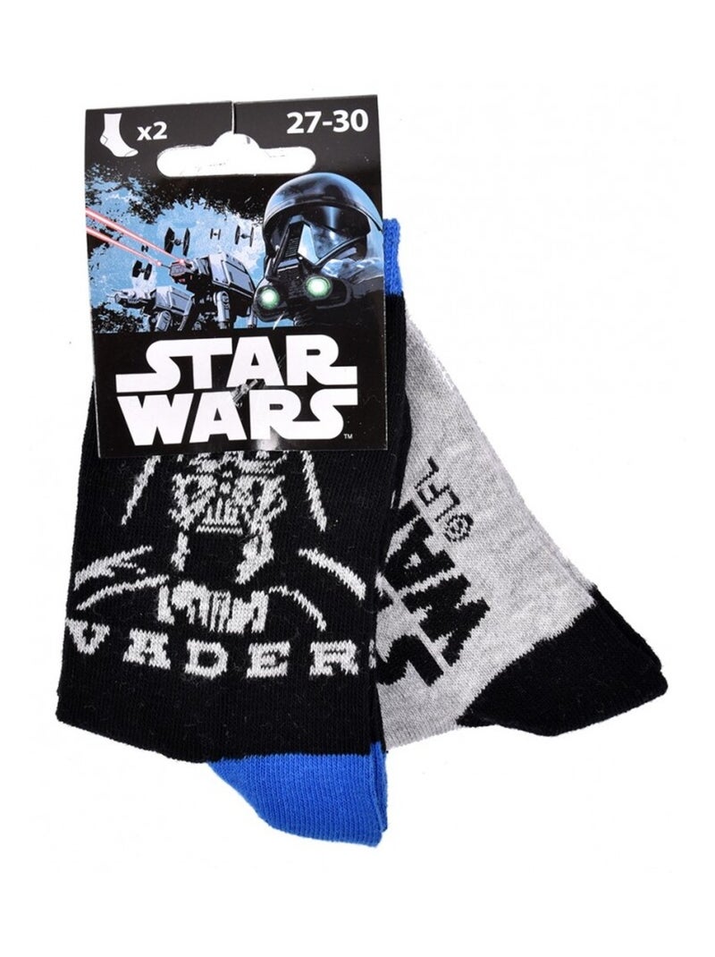 Calzini Bambino STAR WARS - Confezione da 2 Nero Blu Grigio - Kiabi