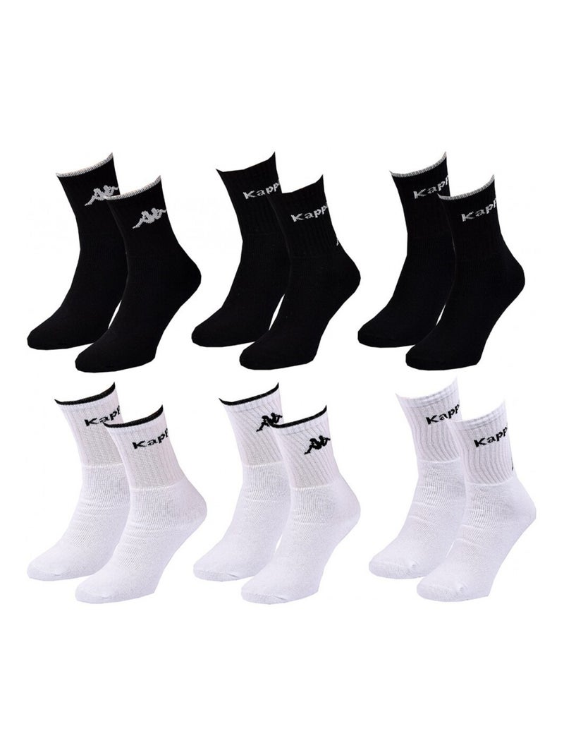 Calzini Bambino TENNIS KAPPA - Confezione da 6 Nero Bianco - Kiabi