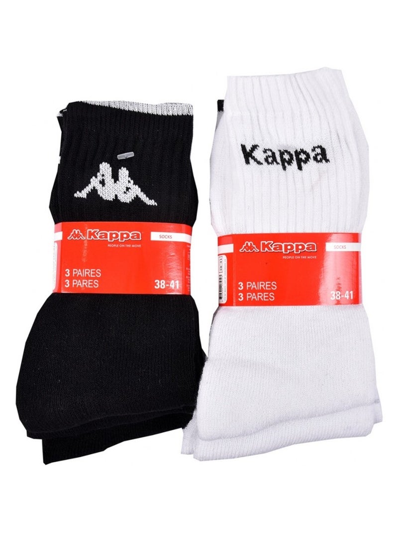 Calzini Bambino TENNIS KAPPA - Confezione da 6 Nero Bianco - Kiabi