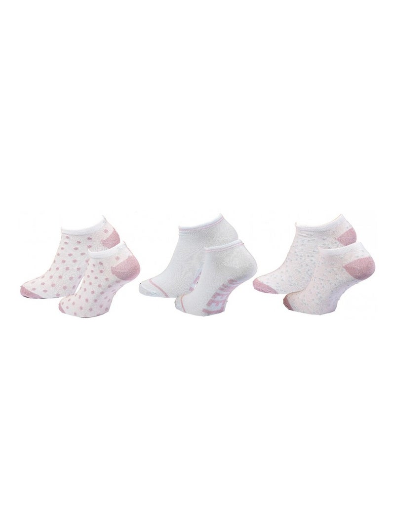 Calzini Bambino TWINDAY - Confezione da 6 Bianco Rosa - Kiabi