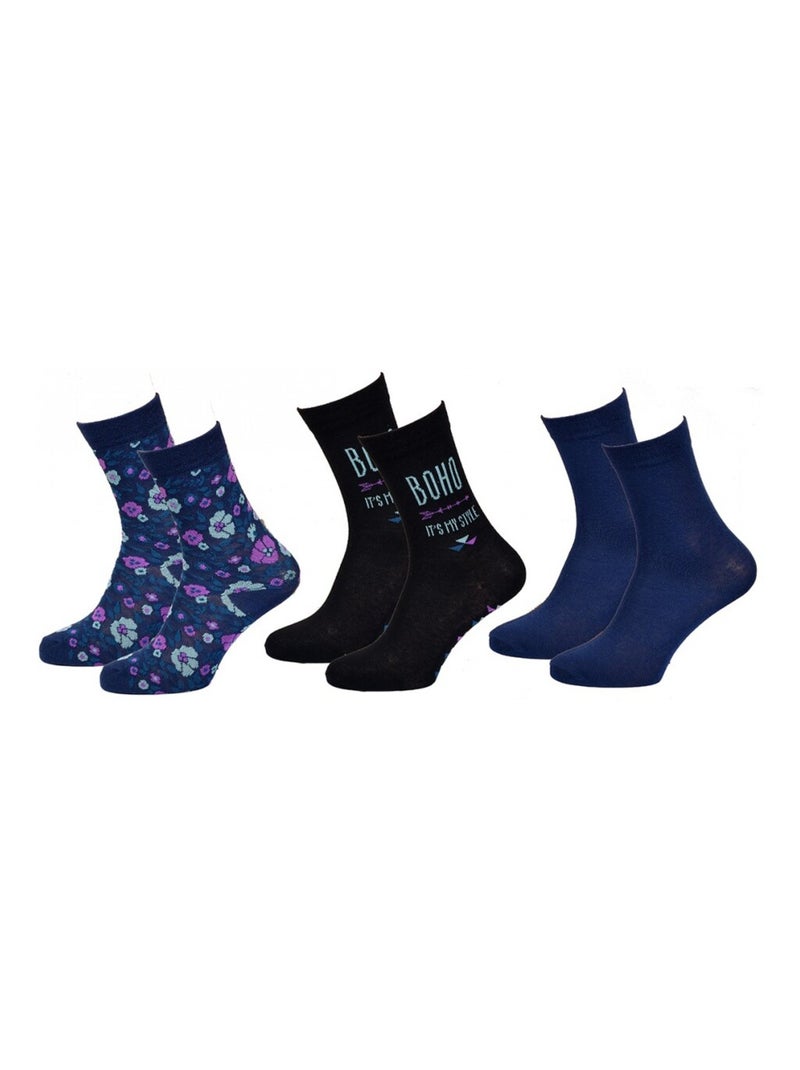 Calzini Bambino TWINDAY - Confezione da 6 Blu cobalto - Kiabi