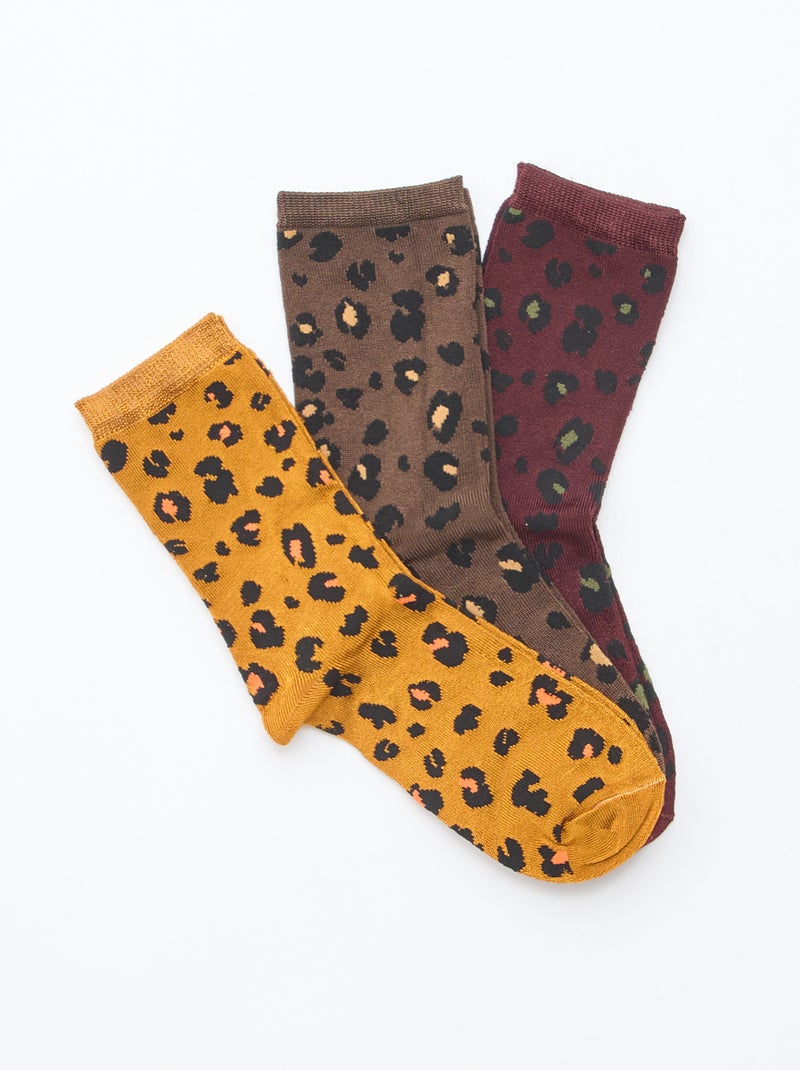 Calzini con motivo 'leopardo' Marrone - Kiabi