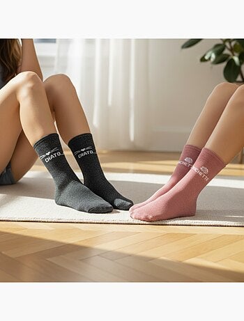 Calzini con paillettes da donna con messaggio divertente Confezione da 2 paia