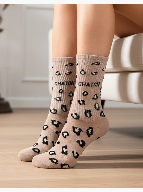 Calzini con paillettes da donna con messaggio divertente Confezione da 4 paia - Kiabi