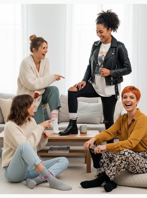 Calzini con paillettes da donna con messaggio divertente Confezione da 8 paia - Kiabi