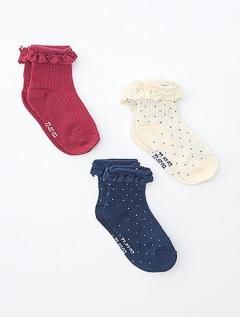 Calzini con volant - Set di 3