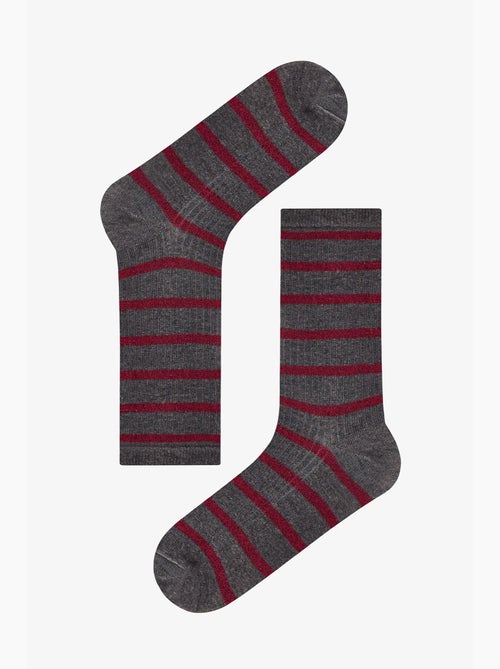 Calzini corti a righe con paillettes parlak line, 2 paia penti - Kiabi Calzini corti a righe con paillettes parlak line, 2 paia penti - Kiabi